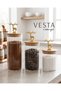Set of 3 Vacuumed Bamboo Glass Food Storage Containers with Deer-Style Lids - In-Cabinet Organizer, Legume Storage Box - 3