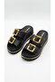 Women's Double Buckle Eva Lightweight Soft Thick Sole Stone Slippers 0001