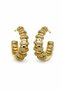 Women's Yellow Color Stone Detailed Stylish Hoop Earrings Bijouterie Jewelry