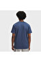 Heavyweight Left Chest Patch Men's Blue Polo Collar T-Shirt - 2