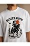 Unisex White Oversize Desert Rider Cowboy Horseback Desert Printed T-Shirt - 2