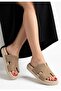 Polte Beige Suede Slippers