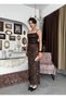 Women's Rope Strap Maxi Length Lace Embroidered Premium Engagement & Event Dress - 3