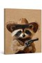 30x40 cm Gallery Wrapped Canvas Wall Art | Cowboy Raccoon You Just Your Last | Funny Western Animal Painting | Rustic Wall Decor | Ready to Hang