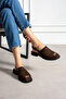 Women's Brown Knitted Detailed Comfortable Sandals - 2