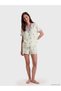 Vizyon New Season Shirt Collar Printed Women's Shorts Pajama Set - 2