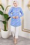 تونيك مزين بنقوش للنساء المحجبات SAKS BLUE
