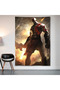 God of War Kratos Wall Covering Wall Tapestry First Quality Satin Fabric Poster