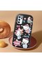 Oppo A54S Compatible Case Camera Protector Black Silicone Couple Phone Case with Kitty Pattern - 2