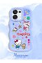 Oppo A6 Pro 5g Compatible Case Camera Protector Blue Silicone Couple Phone Case Kitty Pattern - 2