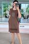 Mesh Detail Washed Cotton Fabric Dress 6Y336