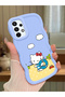 Samsung Galaxy A73 Compatible Case Camera Protector Blue Silicone Couple Phone Case Kitty Pattern