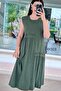 Stone Embroidered Washed Cotton Fabric Dress 6Y323 - 3