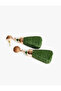 Straw Earrings with Hanging Bead Detail - X Melis Ağazat - 3