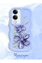 Vivo Y29S Compatible Case Camera Protector Blue Silicone Couple Phone Case Floral Pattern - 2
