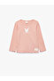 Rabbit Detailed Camisole Long Sleeve Crew Neck Cotton T-Shirt - 5