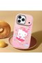 iPhone 18 Pro Max Compatible Case Camera Protector Pink Kitty Pattern Silicone Lover Couple Phone Case - 2