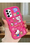 Samsung Galaxy A13 4g Compatible Case Camera Protector Red Silicone Couple Phone Case Kitty Pattern