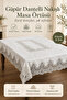 French Guipure Velvet Tablecloth 160X220 cm White Middle Knot Dowry Dining Tablecloth