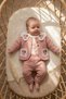 Aura Baby Girl 3-Piece Set - Lace Collared Waffle Knit Cardigan, Cotton Bodysuit and Pants Set - Gülkuru - 3
