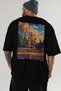 Moscow Russia Black Oversize Country City Back Printed Unisex T-Shirt 100% Cotton Premium - 6