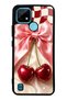 Realme C21 Glossy Phone Case with Cherry Picnic Bow Design