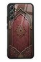 Samsung A34 Burgundy Glossy Phone Case with Ottoman Emblem Design