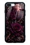 iPhone 7 Plus Moonlit Burgundy Rose Design Glossy Phone Case
