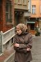 Amore Chain Pattern Viscose Scarf - Brown - 4