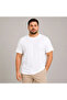 تي شيرت رجالي مقاس كبير بتصميم أساسي وياقة دائرية مريح - أبيض - 3