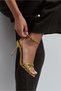 Ava Green Satin Cross Detail Ankle Strap Women's Heeled Shoes - 7