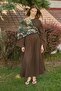 Bitter Brown Flam Linen Voluminous Dress - 2