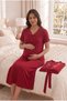 Viscose Lace Detailed Maternity Nightgown with Dressing Gown, Buttoned Maternity Nightgown, Set of 2 for Pregnant Women - 3