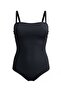 Women's Black Removable Strapless Gathering Swimsuit - 4