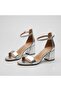 (Serrace) Thick Short Heeled Single Band Women's Sandals Silver - 2