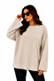 Women's Set of 2 Oversize Basic Long Sleeve T-Shirts Beige Khaki Loose Comfortable Fit - 2