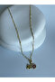 Gold Color Bee Flower Detailed Necklace (55 cm)