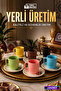 6-Person Ceramic Coffee Cup Set with Round Presentation Plate Porcelain Turkish Coffee Cup Set - 4