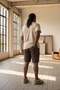 Men's Large Size Linen Capri Pants with Side Pockets 11930 Brown - 2