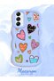 Samsung Galaxy A14 5g Compatible Case Camera Protector Blue Silicone Couple Phone Case Heart Pattern - 2