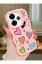 Poco M6 4g Compatible Case Camera Protector Pink Silicone Couple Phone Case Heart Pattern