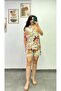 Shorts with Elastic Waist and Shirt Detail on Top Pajama Set