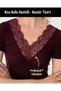 Women's Short Sleeve Lace Modal Cashmere T-Shirt - 3