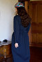 Belted Linen Dress Navy Blue - 6