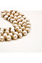Antique Natural Lulu Pearl Rosary 65 Beads 4-7mm Creamy White Prayer Beads Brass Spacers Chain Tassel - 4