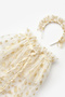 White Glitter Star Girl's Cape, Wand and Crown Set - 5