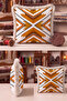 Boho Ethnic Geometric Wood Fringe Pillow Cover - Aztec Rustic Mustard Cream Tassel Throw Pillow Cover - 6