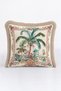 Tropical Palm Garden Baroque Fringed Pillowcase - Exotic Bohemian Cream Mink Tassel Throw Pillow Cover - 6
