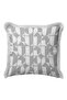 Luxury Fringed Pillowcase with Geometric Pattern - Abstract Nordic Gray Gray Tassel Throw Pillow Cover - 5