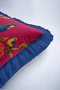 Exotic Bird Flower Garden Patterned Fringe Pillowcase-Tropical Navy Blue Tassel Throw Pillow Cover - 8
